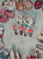 Rollschuh 2, Aquarell, Stillleben